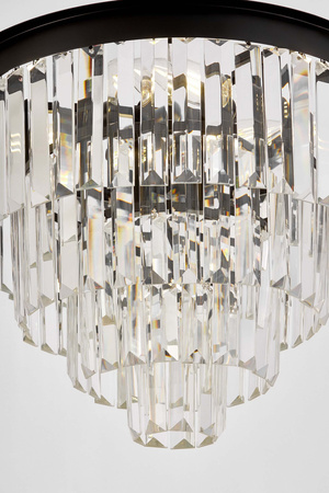NOWOCZESNY ŻYRANDOL KRYSZTAŁOWY CZARNY CAPRIA D40