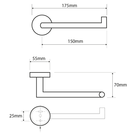 X-STEEL wieszak na papier toaletowy, stal nierdzewna mat