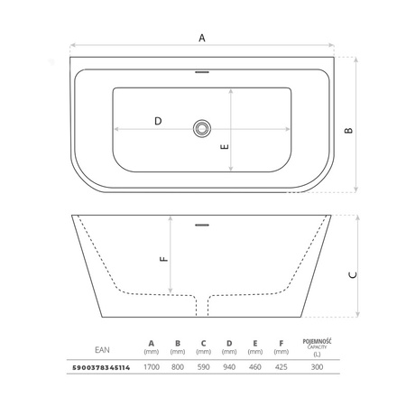 Wanna przyścienna Elias 1700