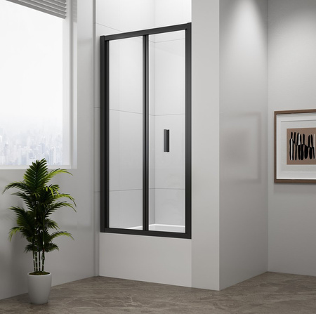 DEEP BLACK drzwi prysznicowe składane 1000x1650mm, szkło czyste