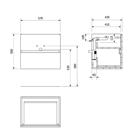 ODETTA szafka umywalkowa 57x50x43,5cm, wiąz Bardini