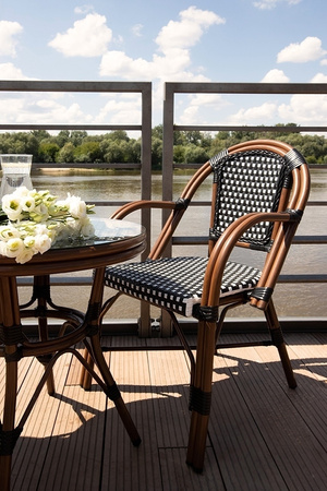 Krzesło ogrodowe CAFE PARIS ARM brązowe   rattan
