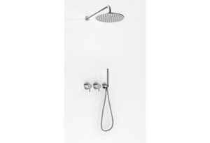 AXEL BRUSHED NICKEL Zestaw prysznicowy z deszczownicą 25cm i słuchawką