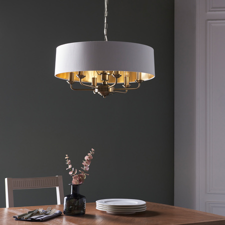 Highclere 6 Pendant Light Antique Brass 350-1740mm