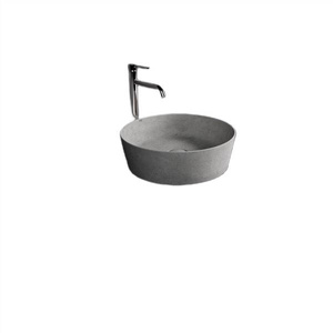 RAK Ceramics SKIN Umywalka slim nablatowa okrągła 42 cm Grey Concrete - Efekt kamienia