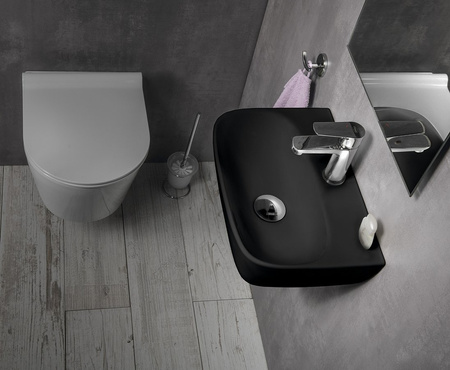 NERISSA umywalka ceramiczna 42x29cm, czarny mat