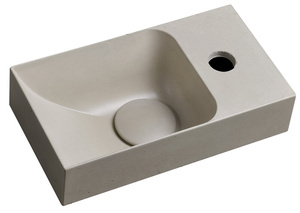 PICCOLINO umywalka betonowa, 30,8x17cm, bateria z prawej strony, piaskowy mat