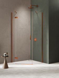 Kabina NESTA COPPER BRUSHED 1D pięciokątna prawa Drzwi P 100x80x200 czyste 6mm Active Shield 2.0