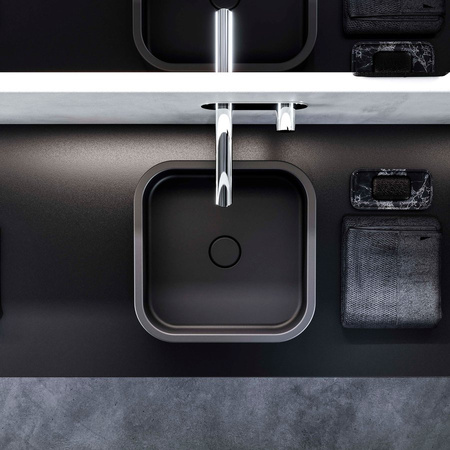 HAKO umywalka ceramiczna nablatowa, 30x30 cm, czarny mat