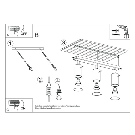 Plafon RING 3L zielony oliwkowy
