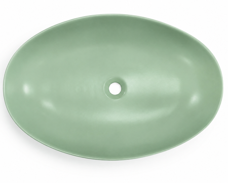 Vitruvit Boat ceramiczna umywalka nablatowa owalna 59,5 x 39,5 cm Green Beryl Mat (wyprzedaż ekspozycyjna)