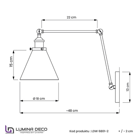 KINKIET LAMPA ŚCIENNA LOFT NUBI PRO W2