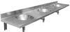 Umywalka potrójna z obudową 1800x254x550 mm, stal nierdzewna mat
