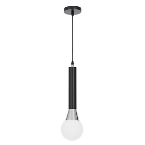 NOWOCZESNA LAMPA WISZĄCA CZARNO-CHROMOWANA FOLINO W1
