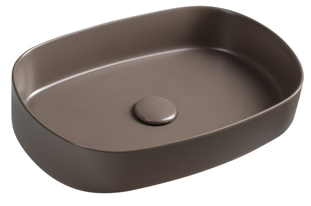 INFINITY OVAL umywalka ceramiczna nablatowa 55x36cm, brązowa
