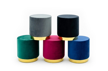 Pufa MARGO burgund - welur, podstawa złota