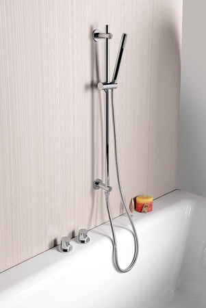 Uchwyt prysznicowy z odpływem wody, przesuwny, okrągły, 720mm, chrom