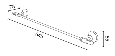 PERLA wieszak na ręczniki 645mm, złoto