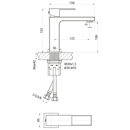 CUBEMIX bateria umywalkowa, złoto mat