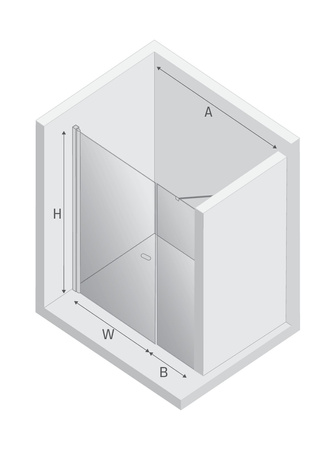 Drzwi wnękowe NEW SOLEO GUNMETAL BRUSHED 1D U 110x195 szkło czyste 6mm Active Shield 2.0