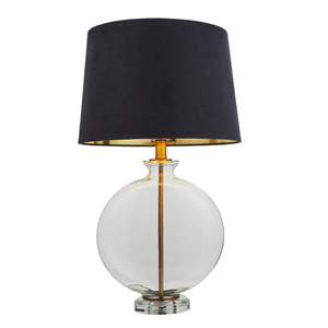 Lampa stołowa Gideon – antyczny mosiądz / przezroczysty, 35 × 35 × 59,5 cm