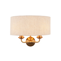 Highclere 2 Wall Light Vintage Brass