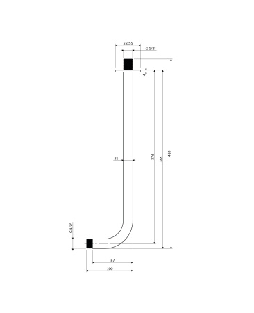 ramię prysznicowe ścienne, 40 cm, antracyt szczotkowany