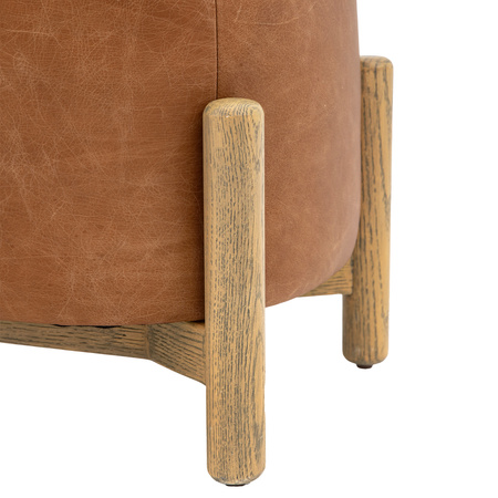 Tindon Footstool Vintage Brown Leather 450x380x360