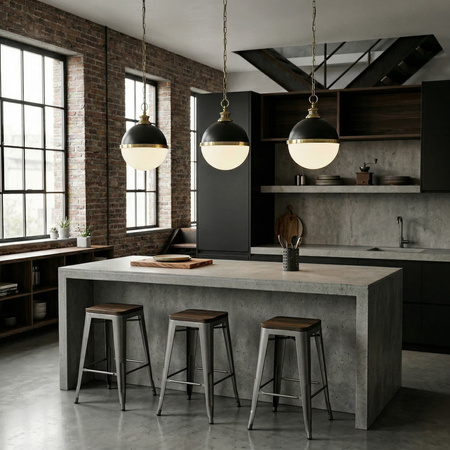 LAMPA WISZĄCA LOFT CZARNO-MOSIĘŻNA LARGO