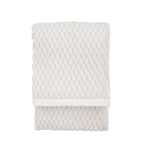 Jacquard Velvet Knitted Throw Natural 1500x2000mm