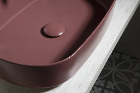 INFINITY OVAL umywalka ceramiczna nablatowa 55x36cm, maroon red mat