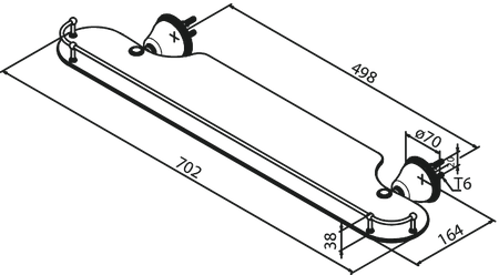 Półka szklana chrom