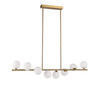 Lampa wisząca MOLECULA LONG 100 cm – biało-złota do salonu