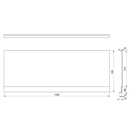 PLAIN NIKA obudowa do wnęki 150x59cm, czarny mat