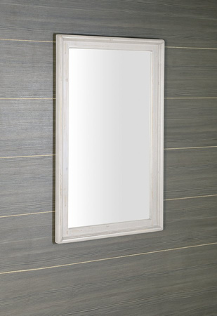 RETRO lustro w drewnianej ramie 70x115cm, starobiałe