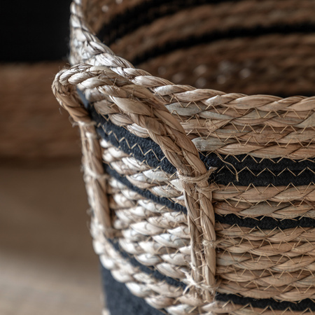 Linen Basket Nest Black Stripe S/3 D370mm