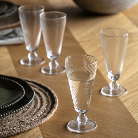 Swirl Flute Glass Clear (4pk) 72x72x165mm