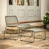 Sassano Lounge Chair with Footstool Green
