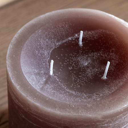 Pillar Candle Rustic Taupe 150x150x150mm