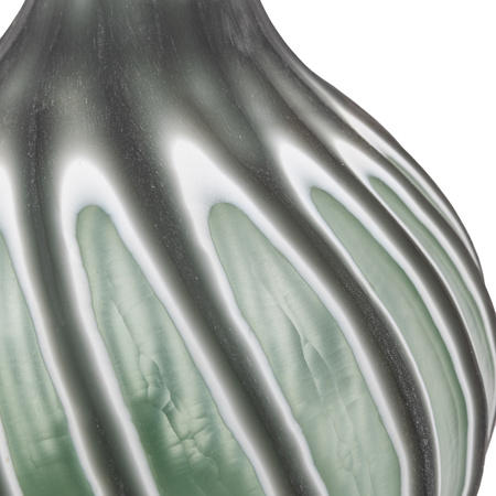 Morella Swirl Hand Carved Glass Vase Sage 300mm