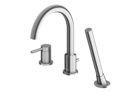 AXEL BRUSHED NICKEL 3-otworowa bateria wannowa z obrotową wylewką