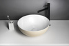 BANERA ROUND umywalka kompozytowa nablatowa, średnica 39cm, biały/beż mat