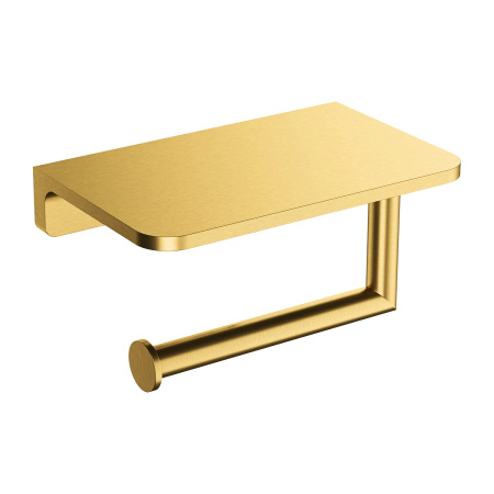 MODERN PROJECT uchwyt na papier toaletowy z półką, złoty szczotkowany