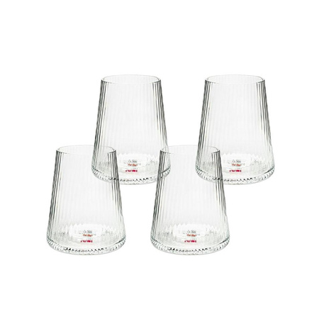 KARE komplet 4 szklanek RIFFLE 440ml      transparentny