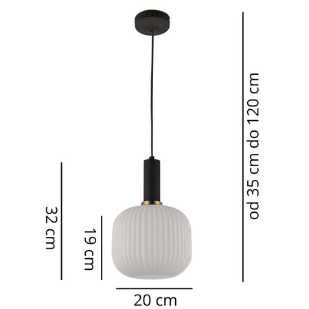 LAMPA WISZĄCA LOFT BIAŁO-CZARNA GATO