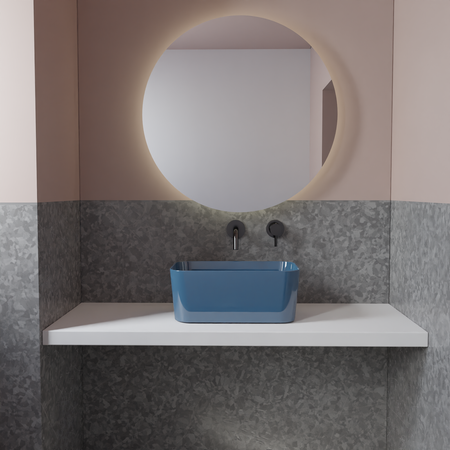 Vitruvit MINIMAL ceramiczna umywalka nablatowa prostokątna 40 x 25 cm w wybranym kolorze 