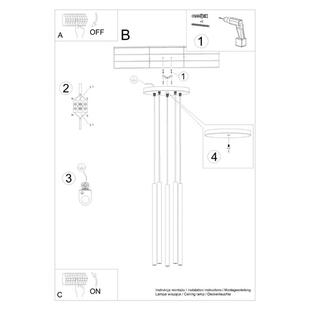 Lampa wisząca PASTELO 5P beżowa