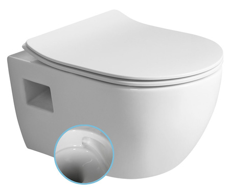 LUNA WC wiszące, Vortex Rimless, 35,5x49cm, biały