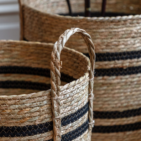 Storage Basket Black Stripe Nest s/4 D370mm