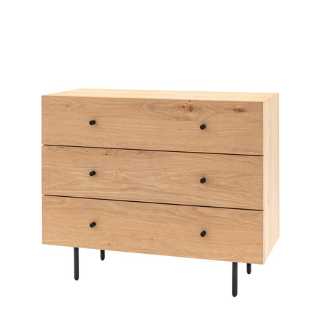 Ashdown 3 Drawer Chest Natural 900x400x750mm